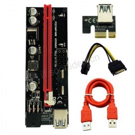 PCI-E 1X 4x 8x 16x Extender USB Dual 6Pin Adapter Card SATA 15pin Pcie Riser Pcie Ver009s Ver 009s for BTC Miner 